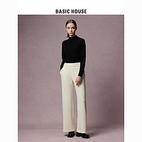 BASICHOUSE 百家好 Basic House/百家好休闲裤女2023春季新款高腰高级显瘦简约直筒裤