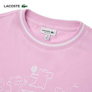 LACOSTE法国鳄鱼童装24夏季趣味百搭短袖T恤TJ7659 IU9/粉色 12A