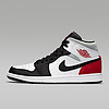 NIKE 耐克 Air Jordan 1 Mid AJ1黑白红拼接 小Union 篮球鞋852542-100