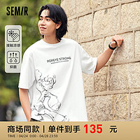 森马（Semir）大力水手短袖T恤男2024夏季凉感抑菌上衣 漂白10007 170/88A/M