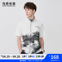 马克华菲【纯棉吸汗】短袖T恤男2024春夏潮酷印花宽松休闲百搭上衣T恤 803本白 XXL