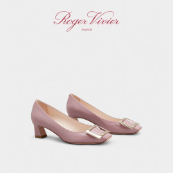 ROGERVIVIER Trompette经典金属方扣高跟鞋