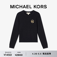 MICHAEL KORS 迈克·科尔斯 迈克高仕女士羊毛混纺圆领上衣 黑色 001 M