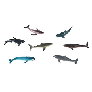RECUR  海洋动物套装海洋世界仿真小号动物塑胶模型防水耐玩 12只海洋小动物圆筒装（R8010T）