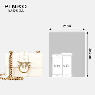 PINKO 品高 女包燕子包MINI复古做旧金属链条包白色送女友礼物
