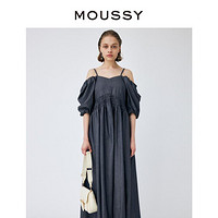 MOUSSY 摩西 夏季新款甜美露肩泡泡袖大摆连衣裙女010GS230-2660