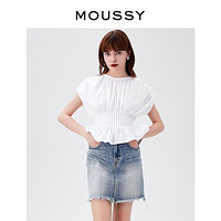 MOUSSY 摩西 夏季新款抽褶飞飞袖碎花荷叶边衬衫010GSH30-1060