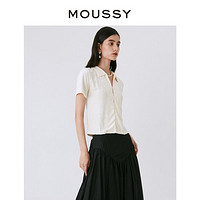 MOUSSY 摩西 春季新品中式纹样花纹气质短袖衬衫女010GAK80-5000