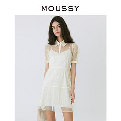 MOUSSY 摩西 春夏新款微透欧根纱优雅名媛风连衣裙028GSG30-0190