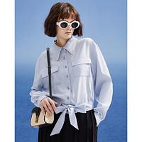 DKNY 唐可娜儿 设计感系带下摆长袖短款女式外套2024春夏