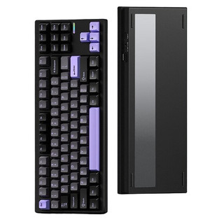 GX87 铝坨坨客制化三模机械键盘 暮夜紫-雾蓝轴