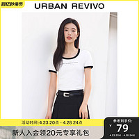 UR 2024夏季新款女装美式撞色字母T恤UWV440121