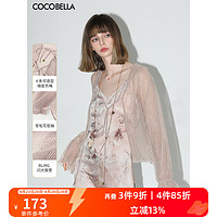 COCO BELLA 预售COCOBELLA幻彩细闪银葱褶皱透视小开衫气质休闲遮阳衫LC606