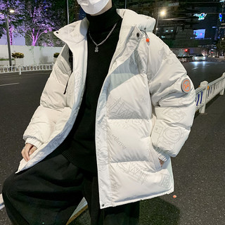 白鸭绒羽绒服男士冬季加厚短款外套潮牌冬装轻薄款棉服