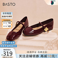 BASTO 百思图 2024春法式低跟玛丽珍鞋浅口女单鞋M3173AQ4 红色 37