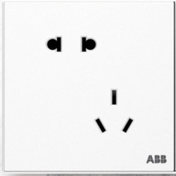 ABB 盈致系列 白色 錯位斜五孔插座十只裝