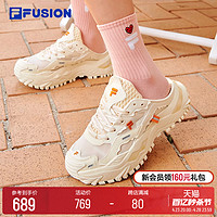 FILA 斐乐 FUSION斐乐潮牌老爹鞋女鞋休闲厚底鞋凉拖鞋BIANCO硬糖鞋子