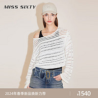 MISS SIXTY2024春季毛织衫女套头镂空度假风小众清新设计感 白色 S