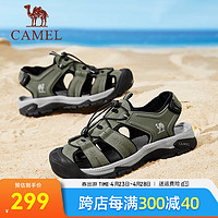 骆驼（CAMEL）2024夏季休闲凉鞋户外沙滩镂空透气免系鞋 G14M307627 浅绿男 39