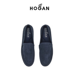HOGAN男鞋2024春夏系列H327Cool系列时尚复古简约休闲鞋乐福鞋 蓝色 42.5