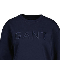 GANT 甘特 女士时尚休闲字母刺绣圆领套头卫衣|4203670