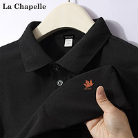 La Chapelle POLO衫男夏季透气休闲风短袖上衣 红色枫叶#黑色 2XL