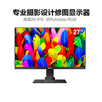ZEOL 卓尔 S27Q6 27英寸 IPS 显示器(2560×1440、60Hz、99%RGB)