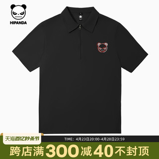 Hipanda你好熊猫潮牌凉感抗皱短袖polo衫男2024夏季短t