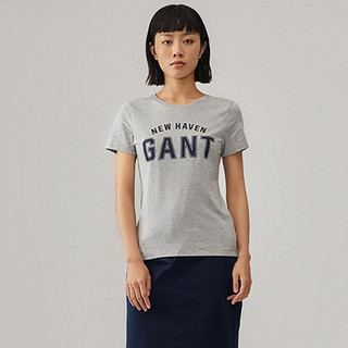GANT 甘特 女士舒适透气时尚休闲字母印花运动短袖T恤
