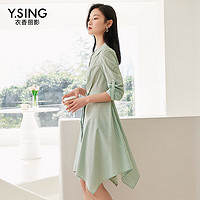 出行好物：Y.SING 衣香丽影 女士绿色条纹连衣裙