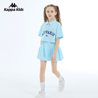 KAPPA KIDS童装女童夏装套装大童洋气夏款儿童两件套 蓝色 140cm 9-10岁