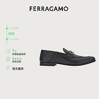 菲拉格慕（Ferragamo）男士黑色Gancini扣饰乐福鞋 0758410_3E _ 65/39 