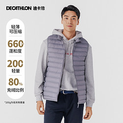 DECATHLON 迪卡儂 男女款羽絨馬甲 耀石黑