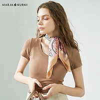 玛丽亚.古琦（玛丽亚古琦 MARJA KURKI）丝巾真丝 女方巾丝绸围巾小方巾桑蚕丝领巾礼盒 饱盈盈的幸福 橘色