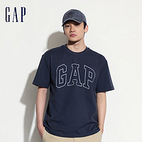 Gap 盖璞 男女装2024新款撞色logo圆领短袖T恤纯棉上衣544465