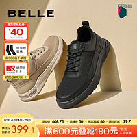 BeLLE 百丽 轻便厚底休闲款2024夏季新品网面舒适户外运动鞋A1447BM4 黑色 39