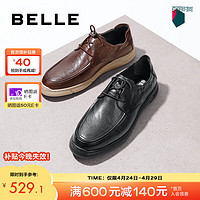 BeLLE 百丽 商务皮鞋男2024春季牛皮革舒适驾车休闲鞋8ET01AM4 黑色 43