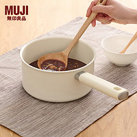 MUJI 無印良品 无印良品（MUJI）铝合金 单柄锅 附盖 家用不粘锅汤锅 MCJ8CC3A 米色 18cm 2.2L /高9.5cm