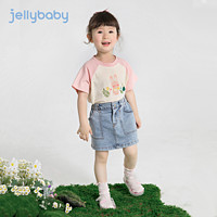 JELLYBABY 儿童印花T恤2024年夏季新款儿童男童女童童装圆领上衣