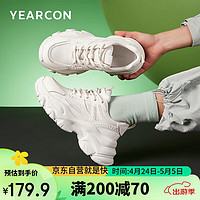 YEARCON 意尔康 女鞋运动鞋跑步鞋轻便慢跑鞋软底休闲旅游鞋 29878W 白色 37
