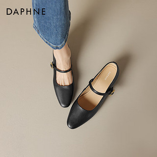 达芙妮（DAPHNE） 玛丽珍女鞋2024年春季复古尖头单鞋女 黑色 37