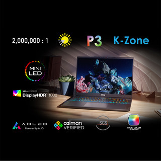 MSI 微星 绝影18 AI studio 2024款 18英寸 游戏本 黑色（Core Ultra9 185H、RTX 4090 16G、32GB、2TB SSD、4K、Mini LED、120Hz）