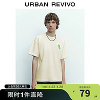 URBAN REVIVO 印花宽松圆领短袖T恤