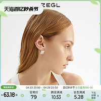 ZENGLIU ZEGL方形耳扣高级感轻奢耳钉复古精致耳环女2021年新款潮网红耳饰