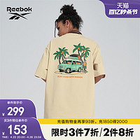 Reebok 锐步 官方24春夏新款男女圆领针织运动休闲时尚印花短袖T恤
