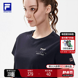 FILA 斐乐 官方旗舰2024年夏季女子针织短袖T透气圆领瑜伽运动T恤衫