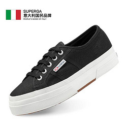 SUPERGA 进口厚底女鞋春夏系带松糕增高帆布鞋女情侣低帮板鞋休闲鞋子男