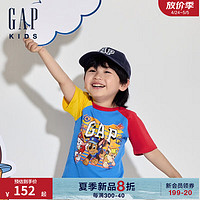 Gap【汪汪队联名】Gap男童2024夏季纯棉短袖T恤儿童装上衣510050 蓝色 110cm(4-5岁) 亚洲尺码