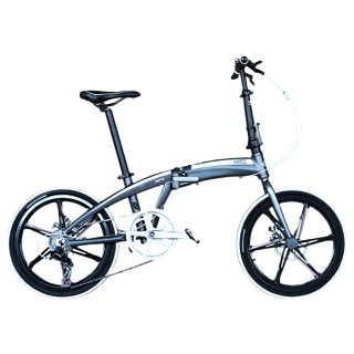 HITO 德国品牌 20寸折叠自行车超轻铝合金便携碟刹男女成人变速公路车 20寸一体轮钛色