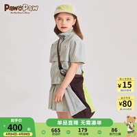 PawinPaw小熊童装24年夏季女童短袖工装风防晒衣套装 Green绿色/40 110